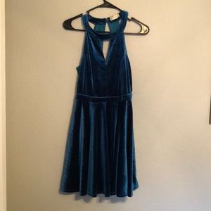 Blue Velvet Dress